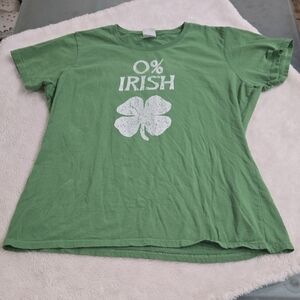 Port and Company Green '0% Irish' Shamrock Graphic Tee